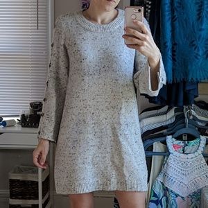 Madewell Donegal sweater dress with bell sleeves